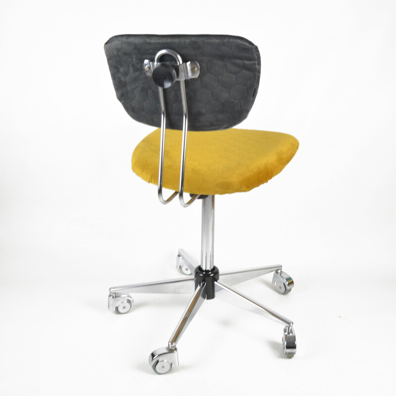 Vintage desk chair in chromed steel by Kontorsmöbler Malmö, Sweden 1960