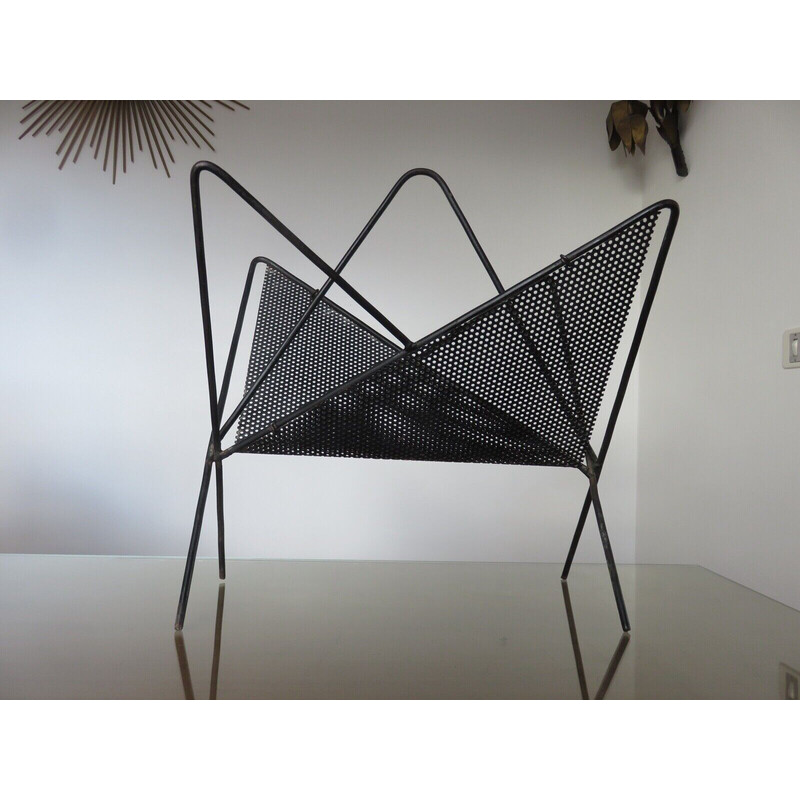 Vintage "butterfly" magazine rack by Mathieu Mategot, France 1950