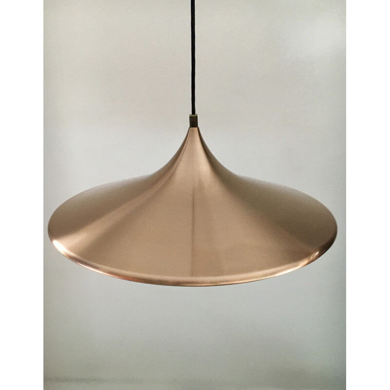 Vintage "Kuli" copper pendant lamp by Ejnar B. Mielby for Lyfa, 1960-1970