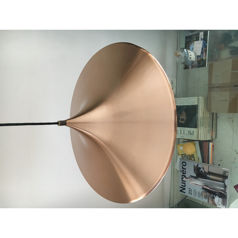 Vintage "Kuli" copper pendant lamp by Ejnar B. Mielby for Lyfa, 1960-1970