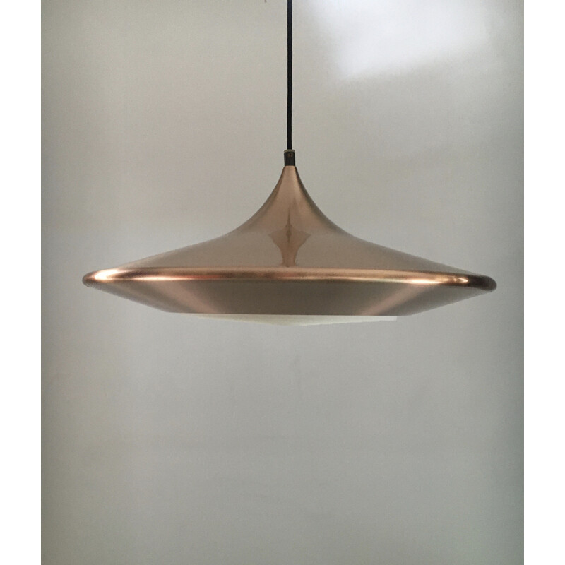 Vintage "Kuli" copper pendant lamp by Ejnar B. Mielby for Lyfa, 1960-1970