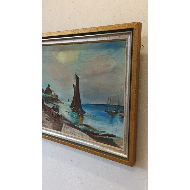 Vintage-Meereslandschaft Gemälde