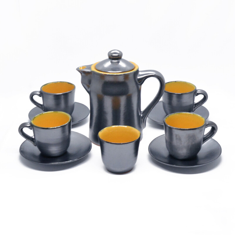 Vintage ceramic coffee service by Siegfried Gramann for Topferei Römhild, Germany 1960
