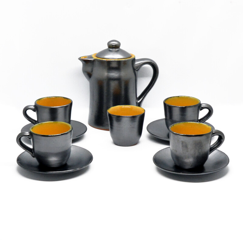 Vintage ceramic coffee service by Siegfried Gramann for Topferei Römhild, Germany 1960