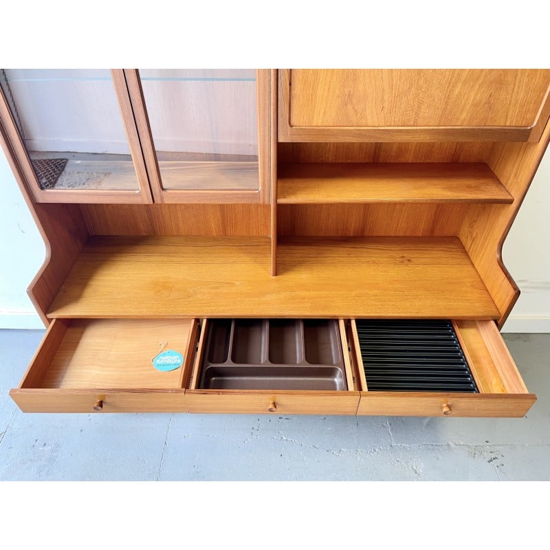 Vintage Nathan teak display cabinet