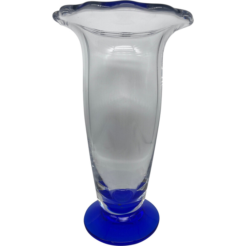 Vase corolle vintage en cristal, 1980