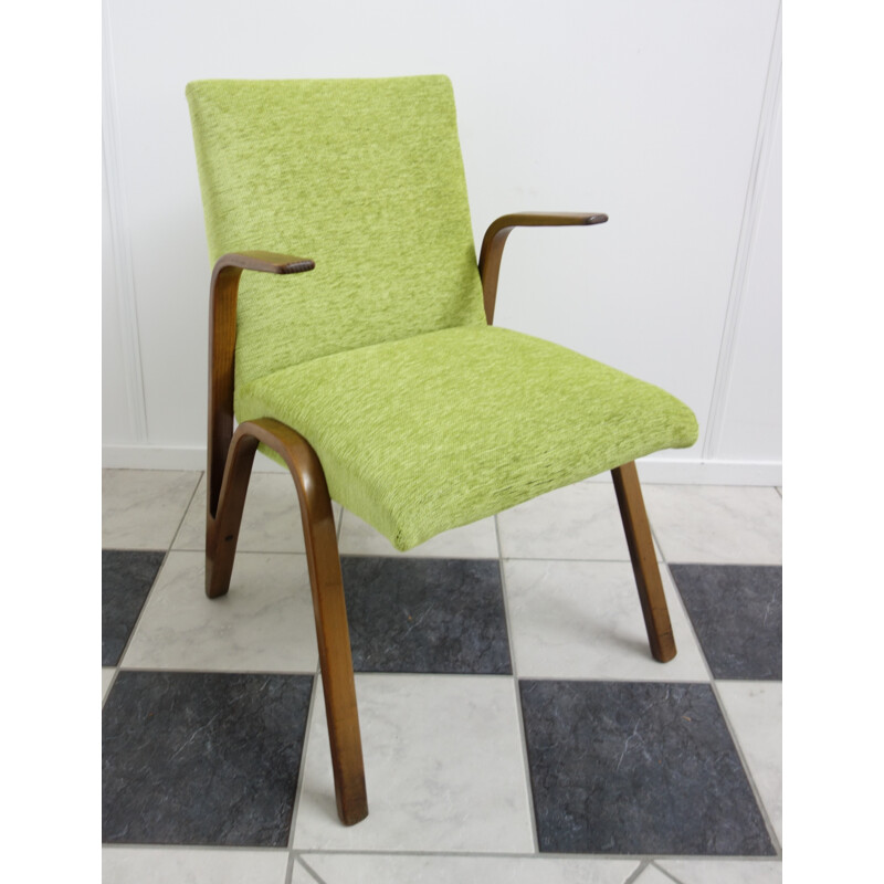 Green armchair in ash wood by Paul Bode - 1950s