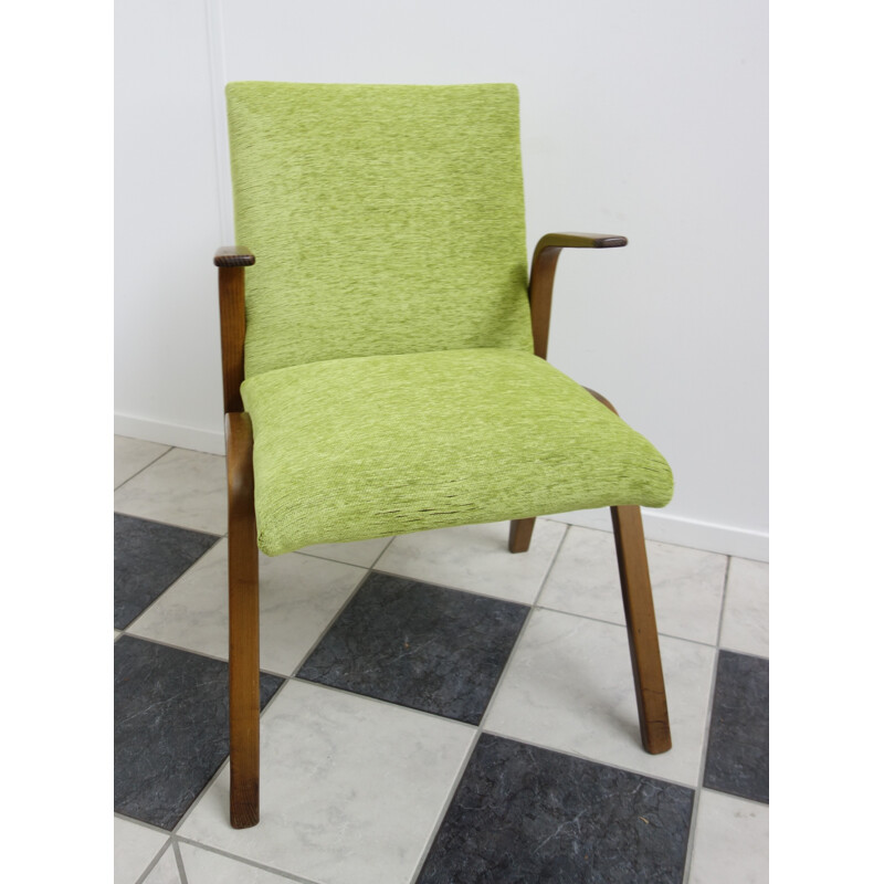 Green armchair in ash wood by Paul Bode - 1950s