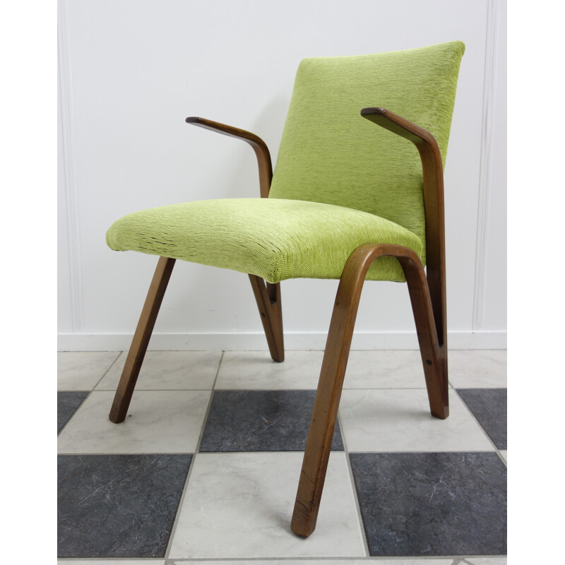 Fauteuil vert en frêne par Paul Bode - 1950