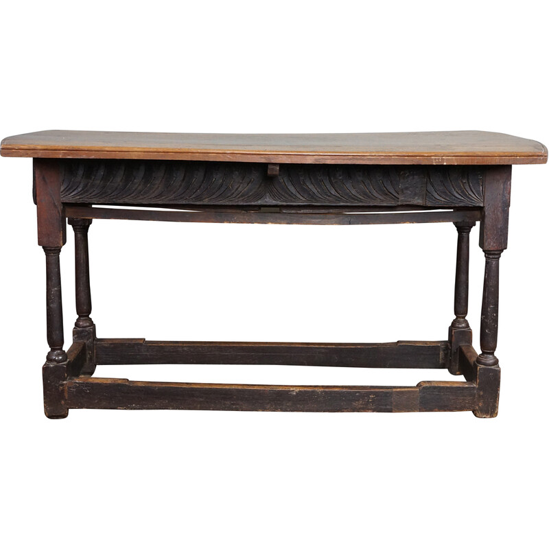 Vintage carved English dining table