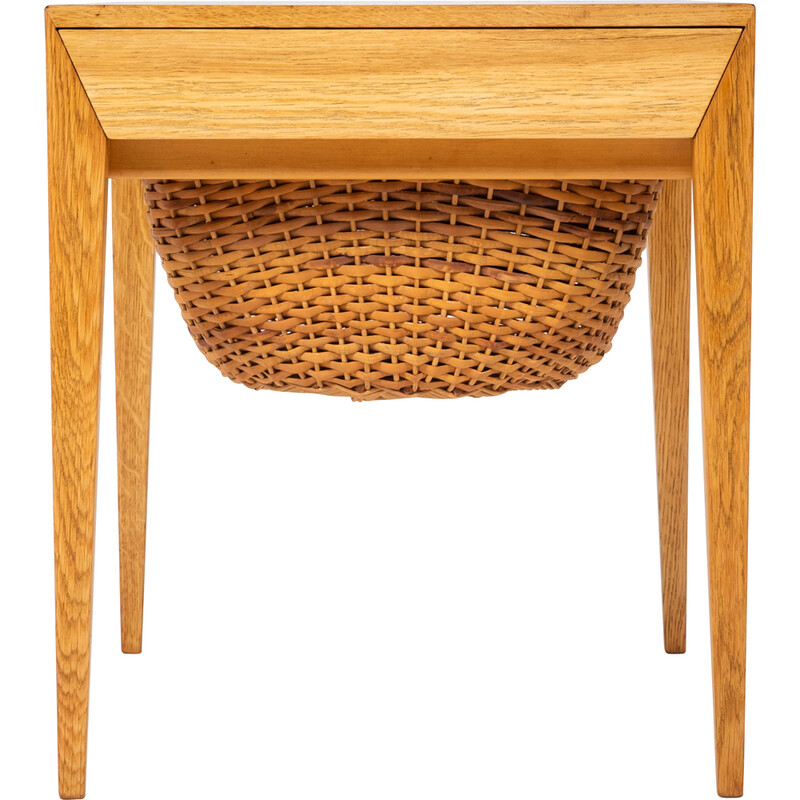 Vintage oakwood side table by Severin Hansen for Haslev, 1950s