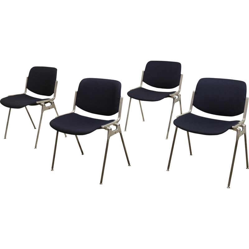 Set van 4 vintage Dsc 106 stoelen van Giancarlo Piretti voor Anonima Casteli, Italië 1965