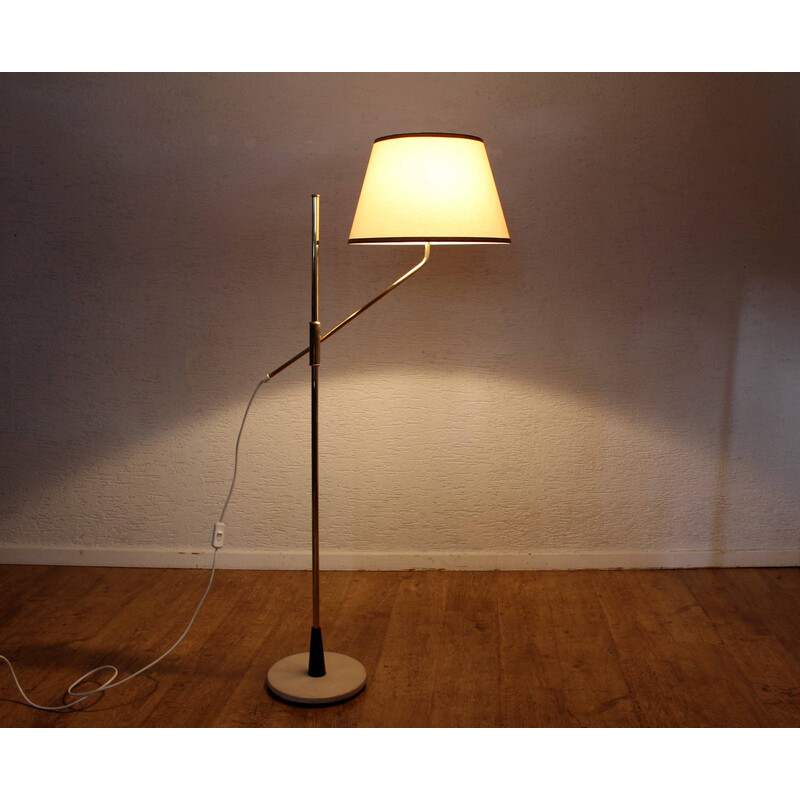 Lampadaire vintage en laiton, 1950-1960