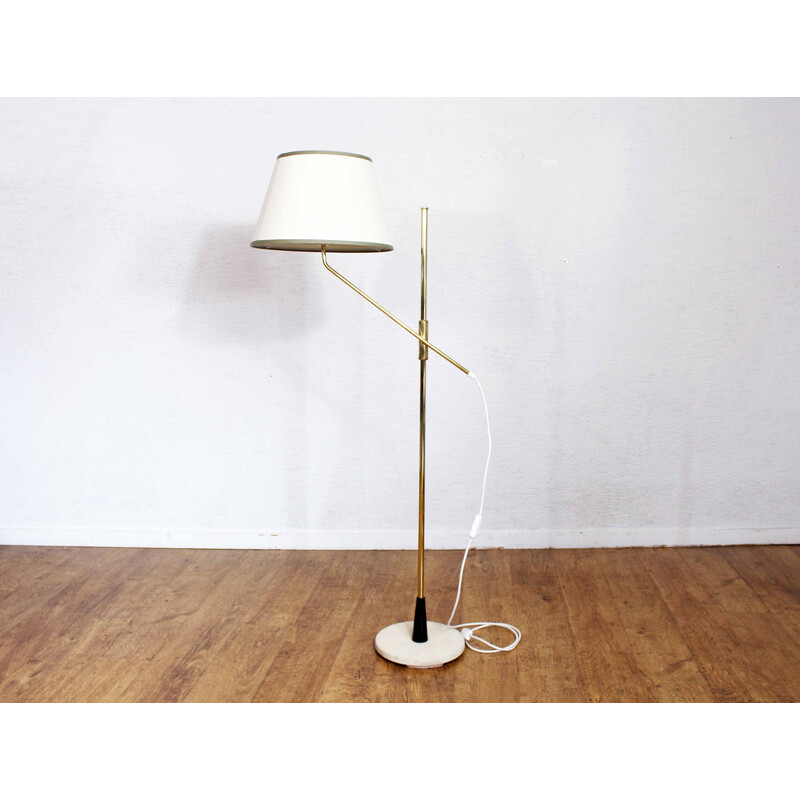 Lámpara de pie vintage de latón, 1950-1960