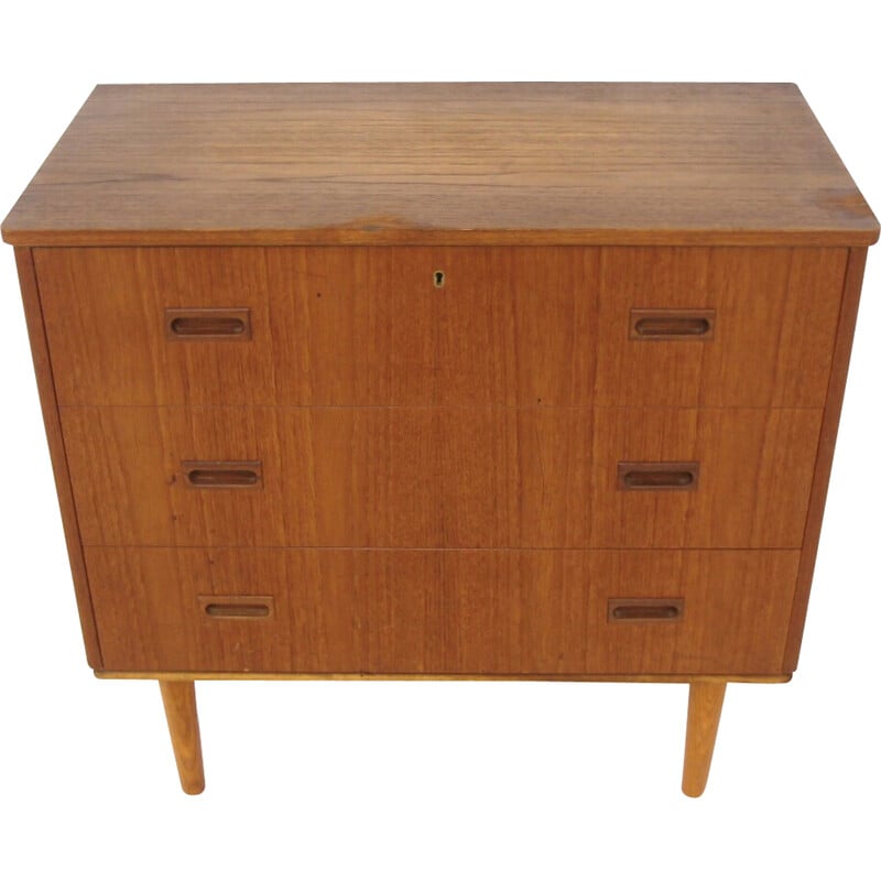 Vintage teak and beechwood chest of drawers, Sweden 1960