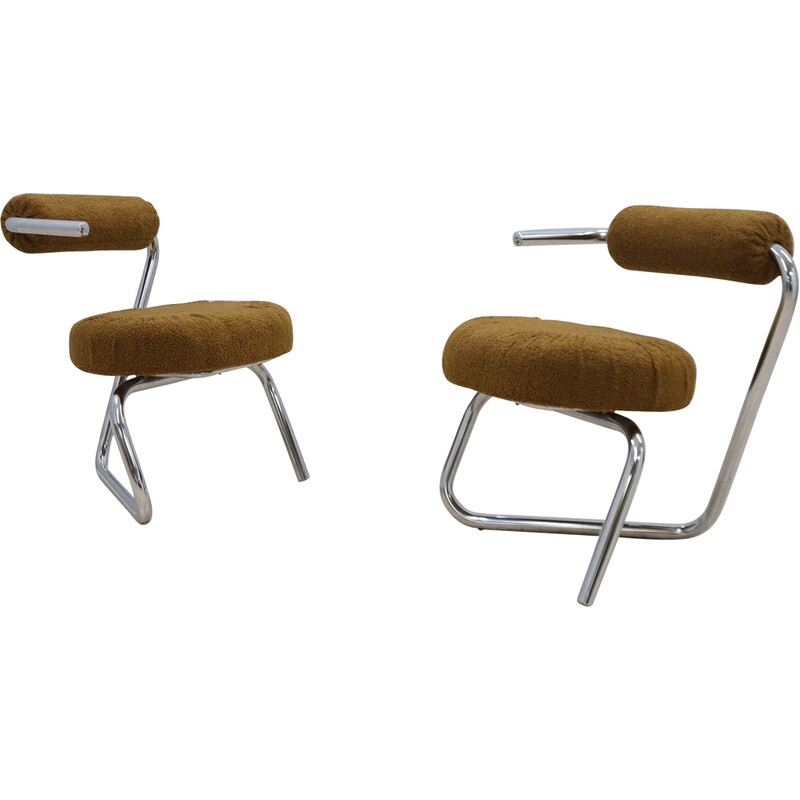 Pair of vintage cantilever armchairs by Giotto Stoppino, 1970s