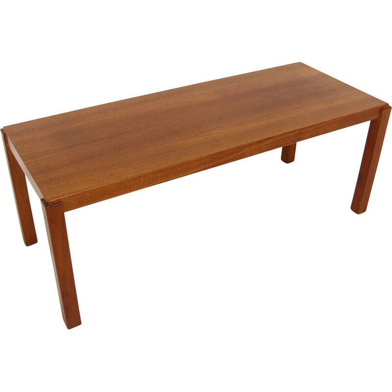 Mesa de centro escandinava minimalista vintage de teca, Suecia 1960