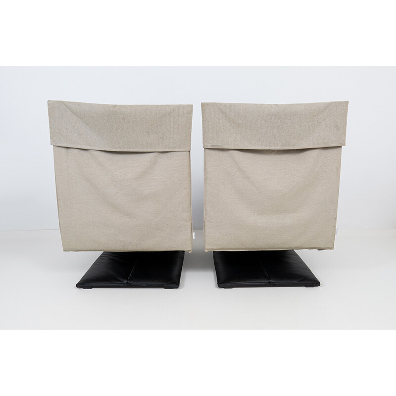 Pair of vintage Zen armchairs by Claude Brisson for Ligne Roset, 1980s