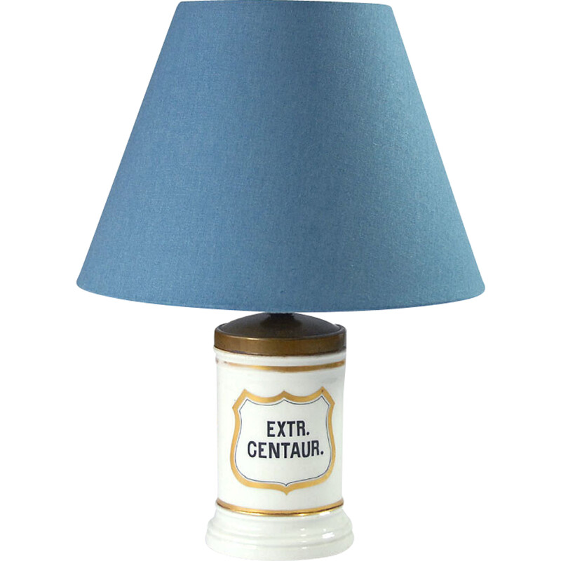 Vintage porcelain table lamp, France 1950