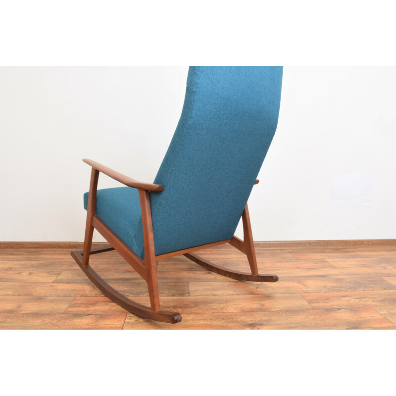 Cadeira de baloiço de teca dinamarquesa de meados do século, década de 1960