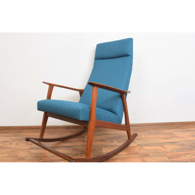 Chaise à bascule danoise vintage en teck, 1960