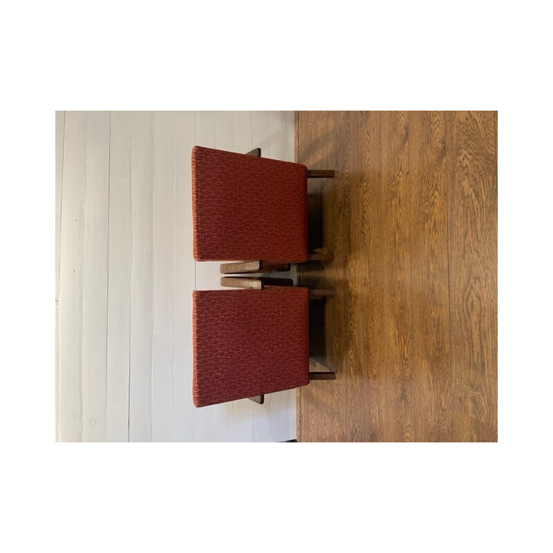 Paar vintage H-237 fauteuils met bekleding van Jindrich Halabala, Tsjechoslowakije