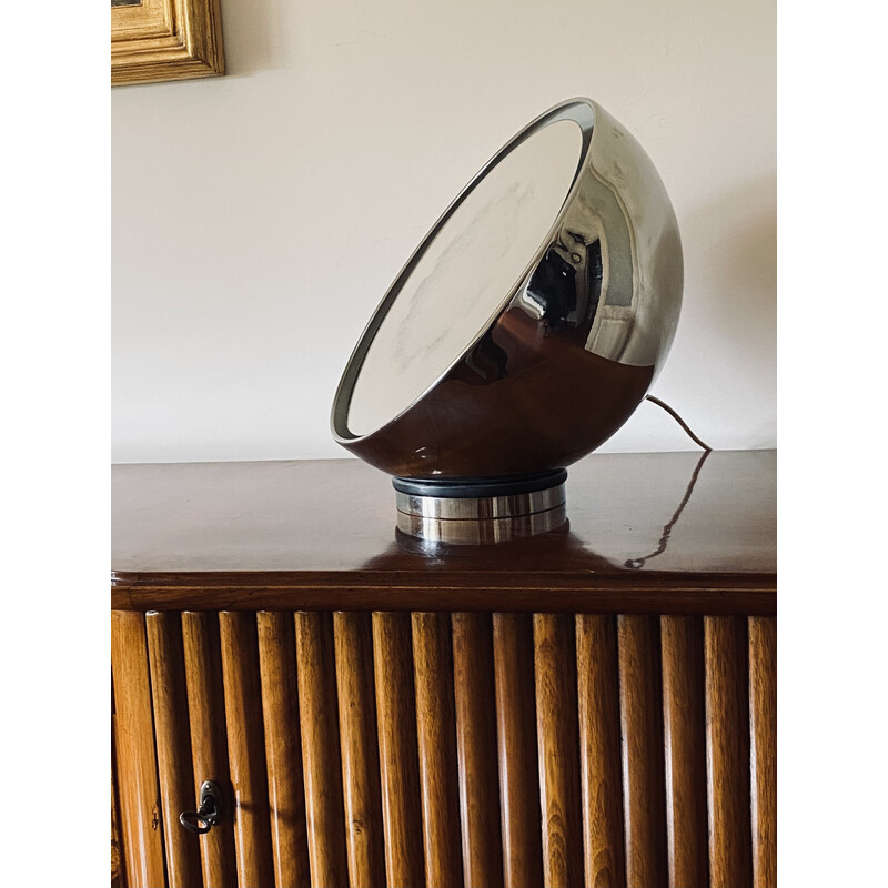 Lâmpada de mesa esférica Vintage mirror spherical Lamp, Itália 1970s