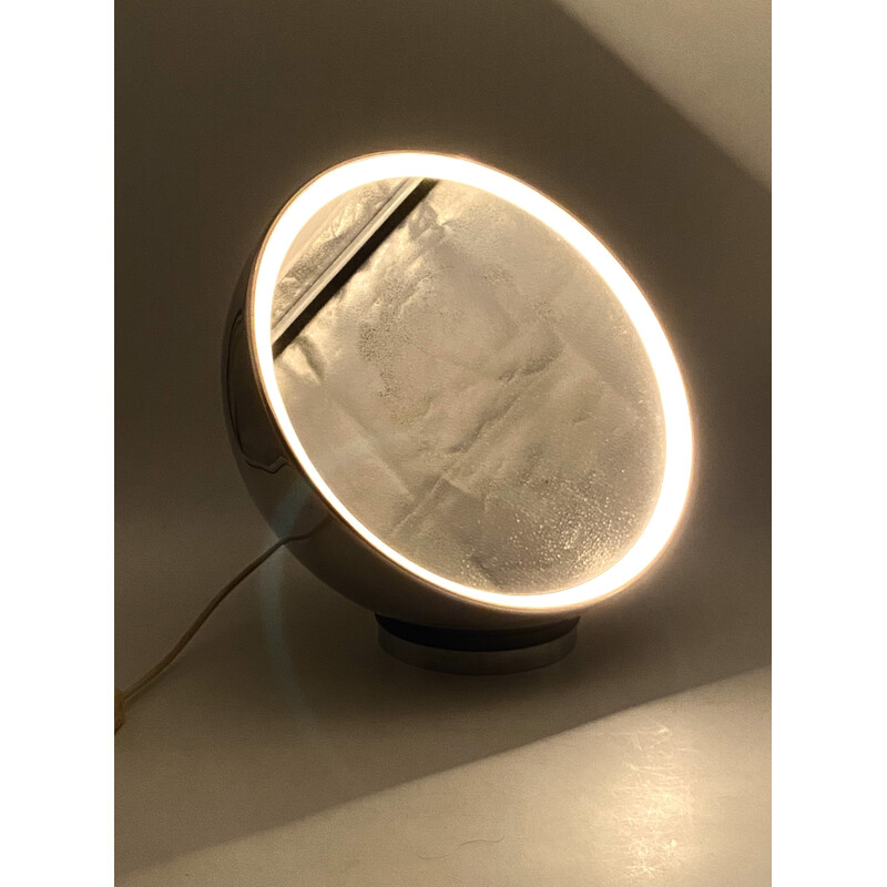 Lámpara de sobremesa esférica con espejo vintage, Italia años 70
