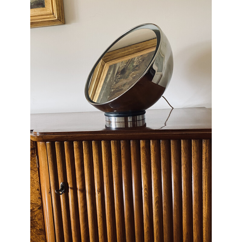 Vintage Spiegel kugelförmige Tischlampe, Italien 1970er
