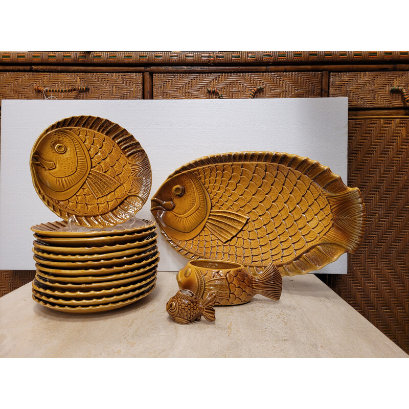 Vintage "Bream" ceramic dinner set, France