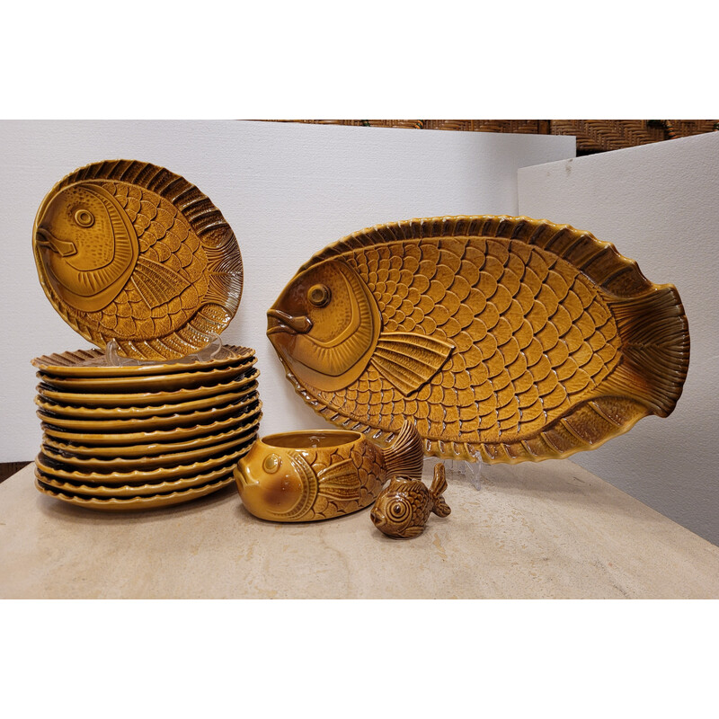 Vintage "Bream" ceramic dinner set, France