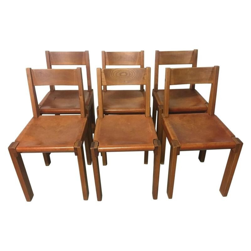 Set de 6 chaises modèle S24 de Pierre Chapo - 1970
