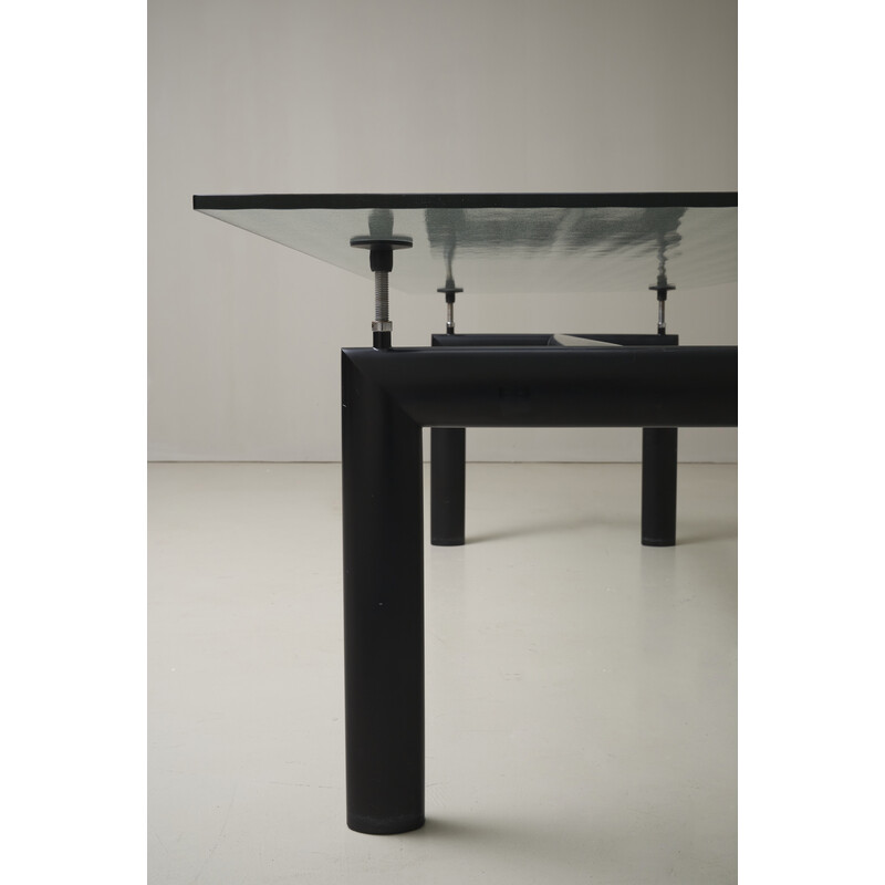 Vintage Lc6 glass table by Corbusier, Perriand, Jeanneret for Cassina, Italy