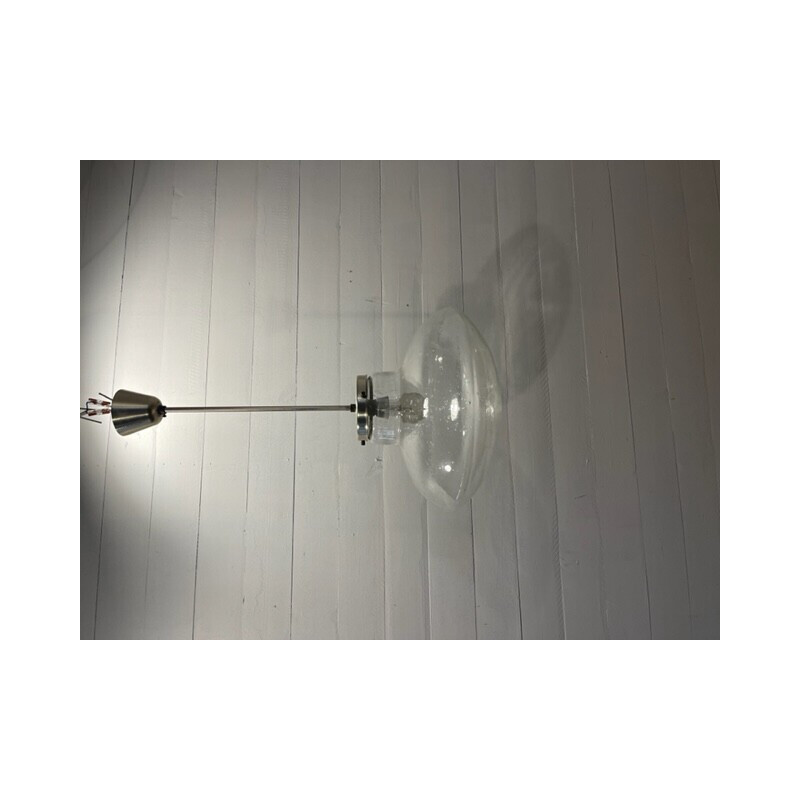 Lámpara colgante vintage "Ufo" de cristal y cromo de Kamenicky Senov para Efc