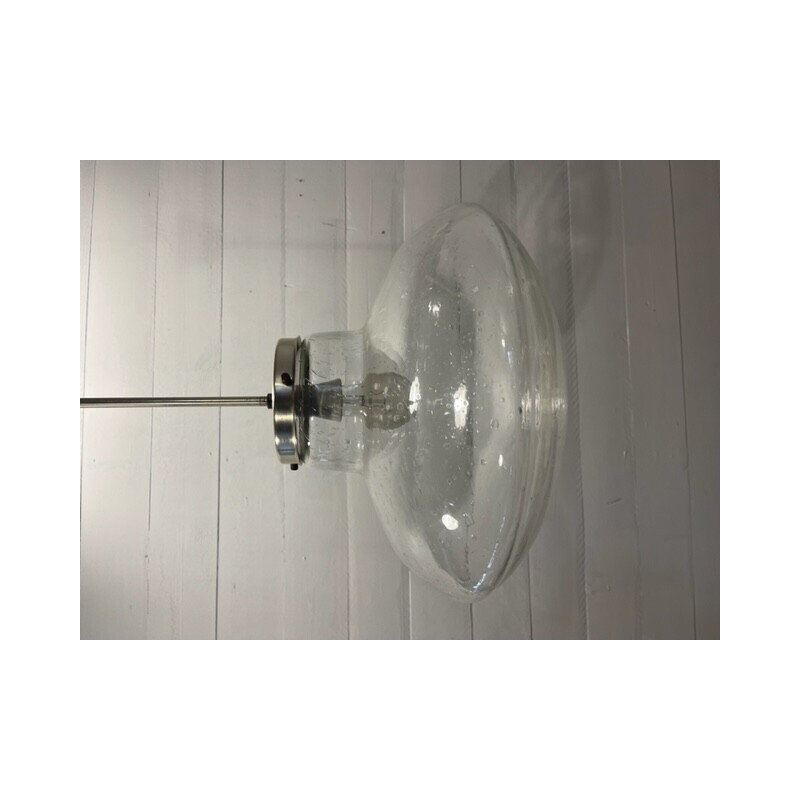 Vintage "Ufo" glas en chroom hanglamp van Kamenicky Senov voor Efc