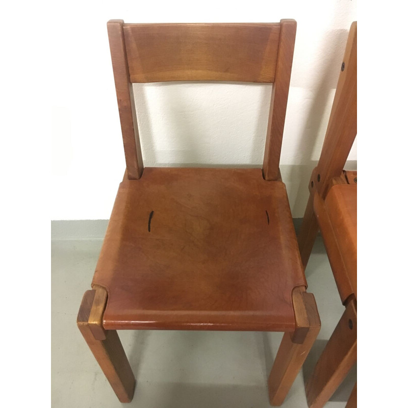 Set of 6 S24 chairs by Pierre Chapo - 1970s