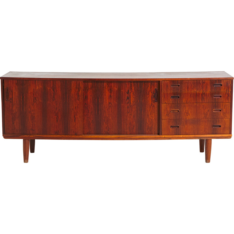 Credenza danese vintage in palissandro a due ante scorrevoli, anni '70