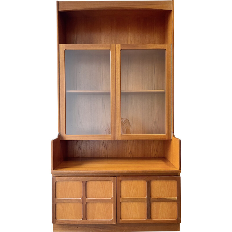 Vintage Nathan teak and glass wall unit