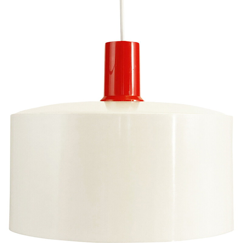 Minimalist vintage plastic pendant lamp, Sweden 1970s