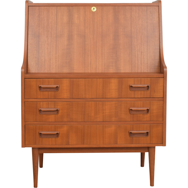 Mid-century Danish teak secretary by Gunnar Nielsen for Tibergaard, 1960s