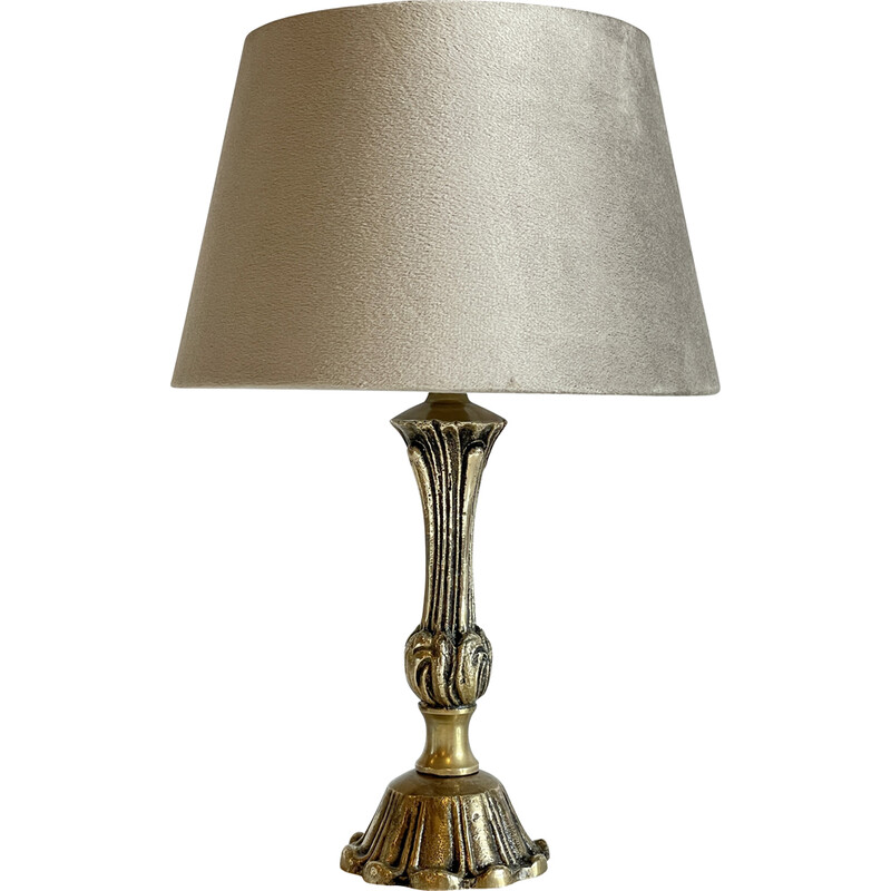 Vintage lamp in solid brass and fabric