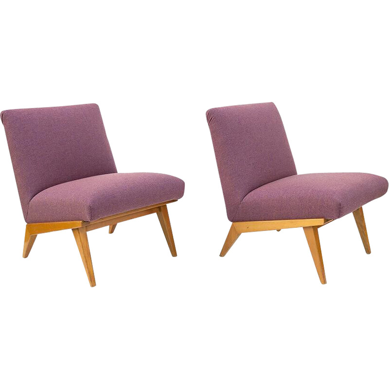 Pair of vintage Slipper armchairs by Jens Risom for Knoll