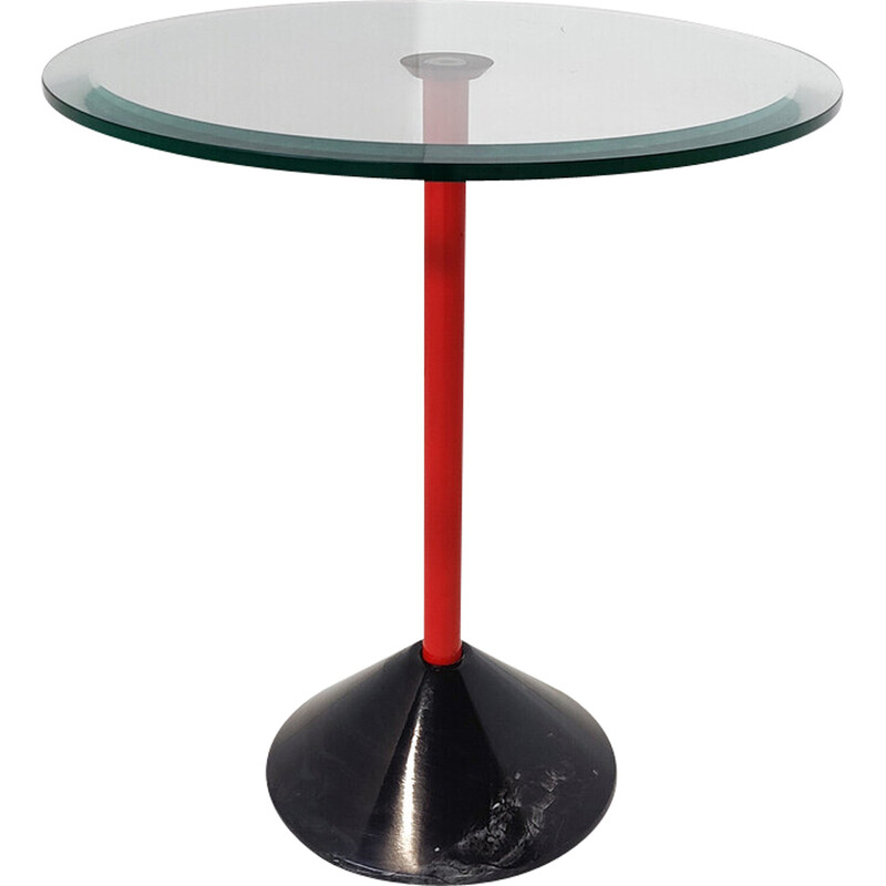 Mid-century Italian side table in metal, glass and marble, 1950s