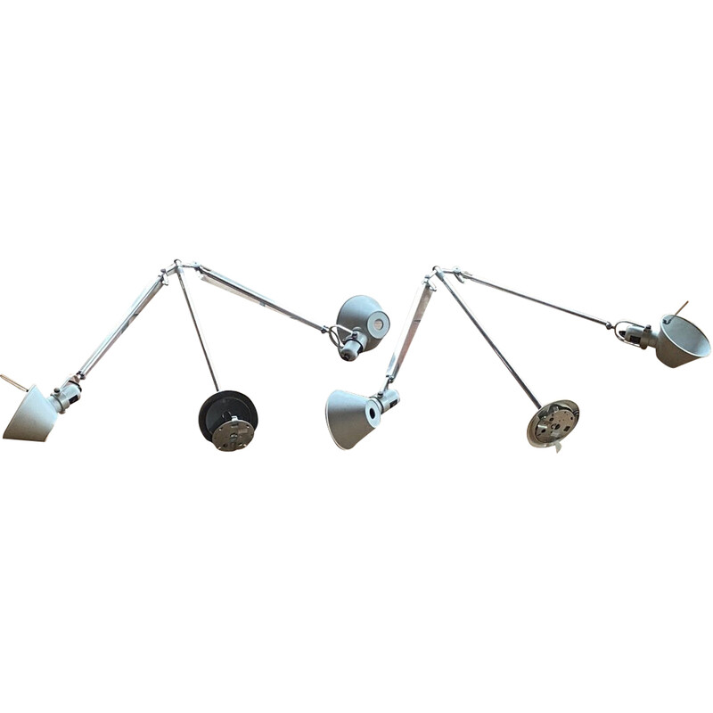 Pareja de lámparas colgantes de aluminio Tolomeo vintage de Artemide