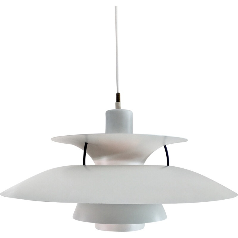 Lampada a sospensione vintage Ph5 in metallo laccato bianco di Poul Henningsen per Louis Poulsen