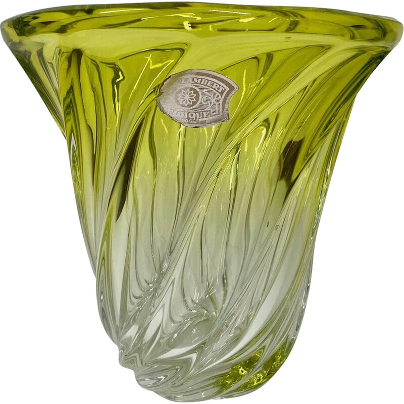 Vintage yellow crystal vase