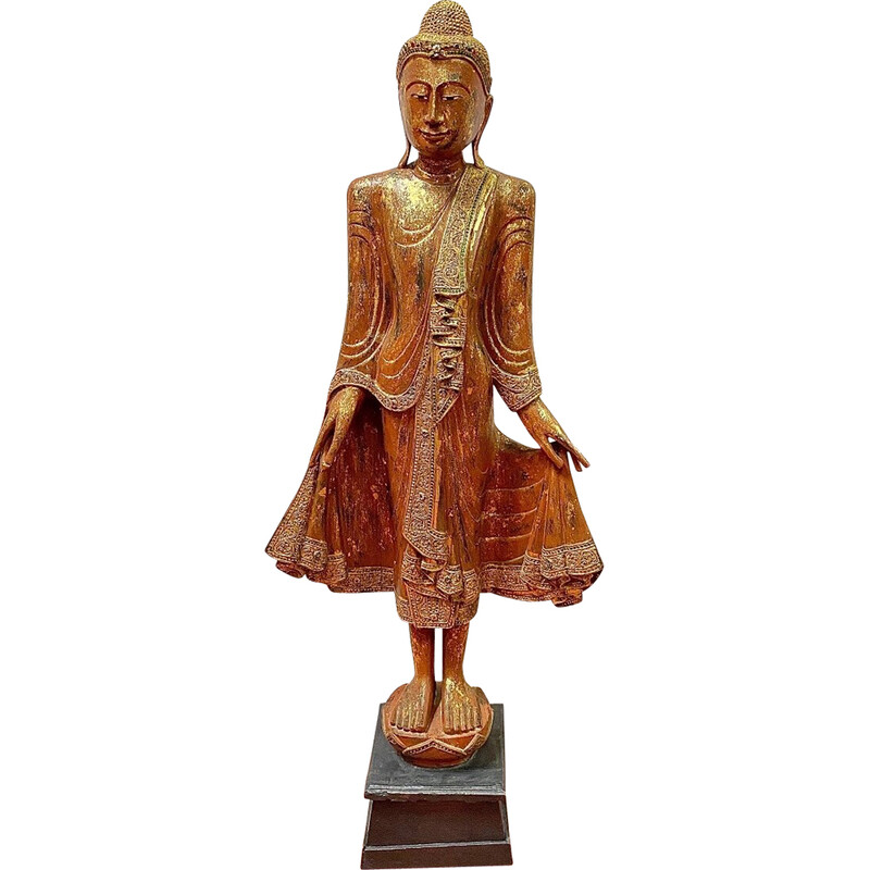 Escultura vintage Bouddha mandalay, Birmania