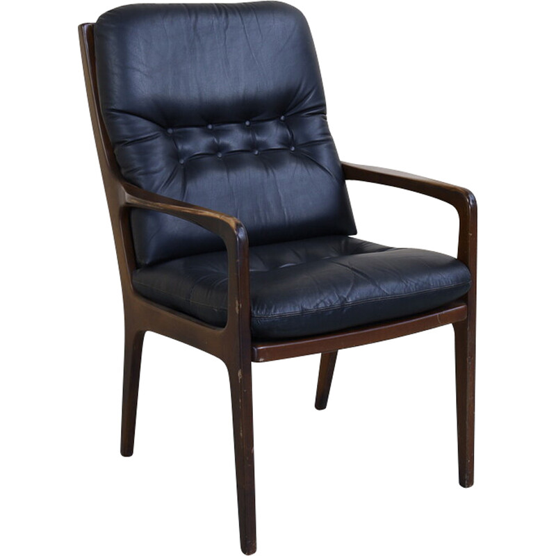 Vintage lederen fauteuil van Eugen Schmidt voor Soloform