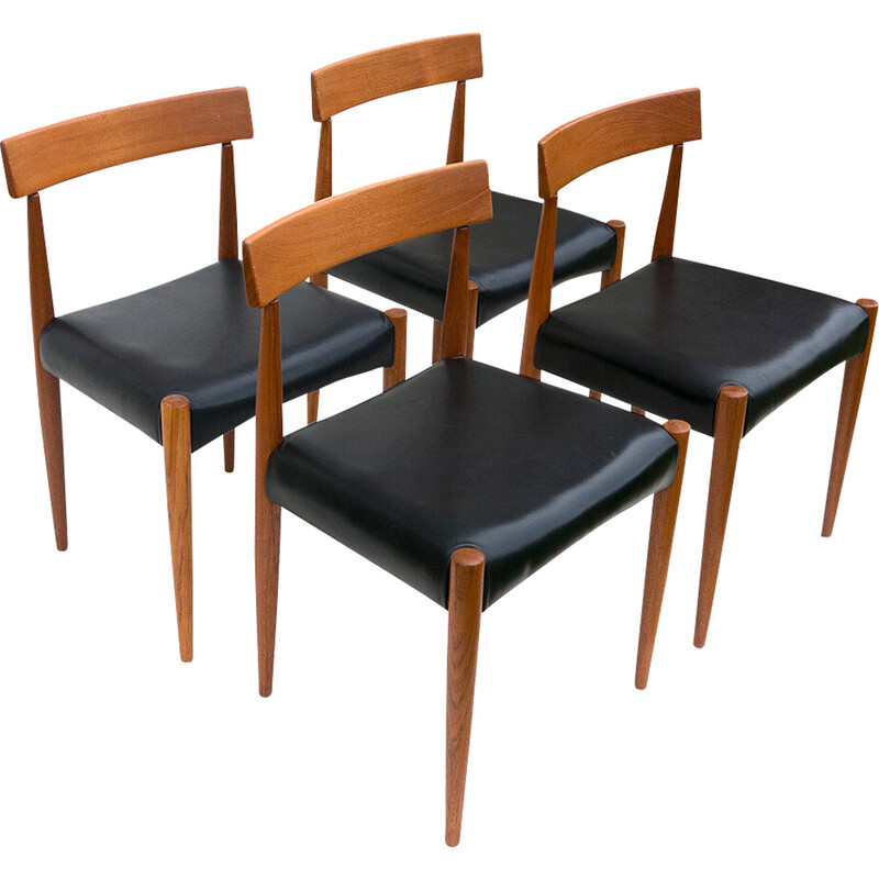 Set of 4 vintage teak chairs by Arne Hovmand-Olsen for Mogens Cold, 1965