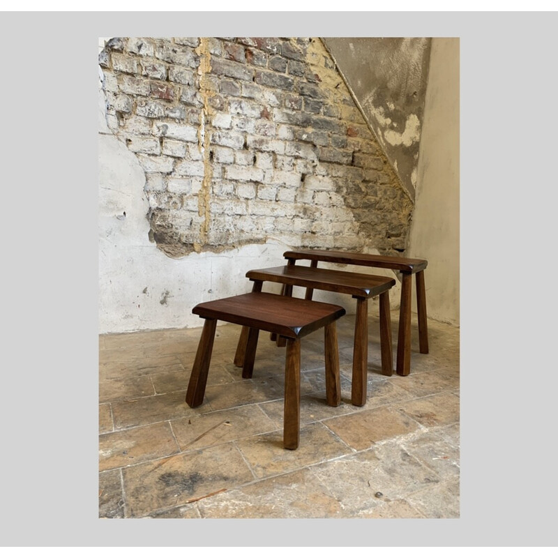 Vintage Brutalist nesting tables, 1960